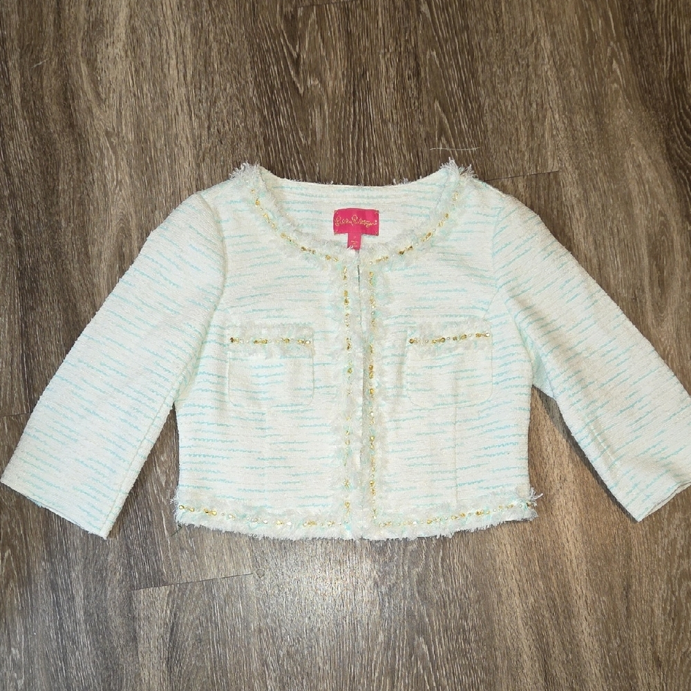 Lilly Pulitzer Lia Jacket – Crystal Waters – Size 8